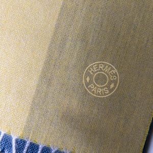 Hermes yellow and blue cachemire scarf